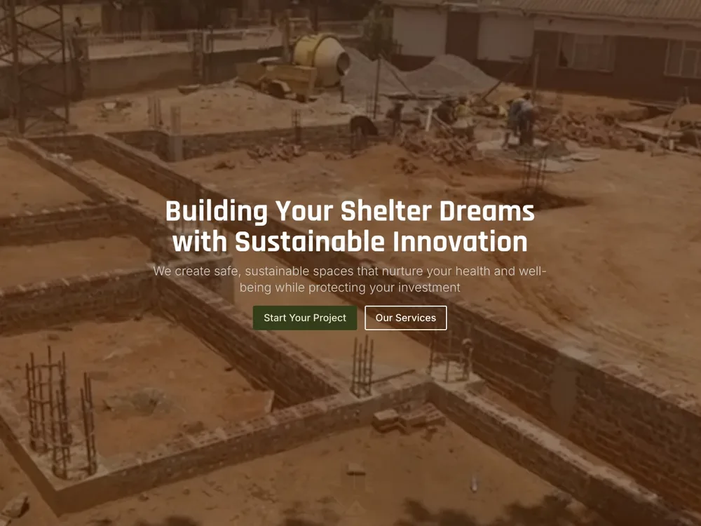 Actual Construction building contractor website homepage