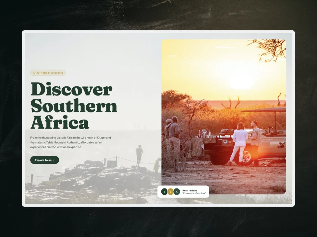Bantu Safari Southern Africa tour website homepage