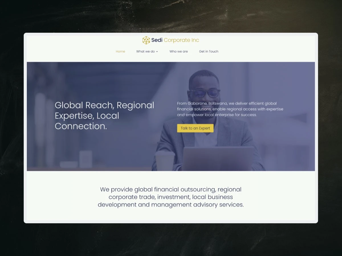 Sedi Corp Africa corporate website homepage
