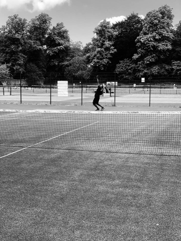 MB on the tennis court